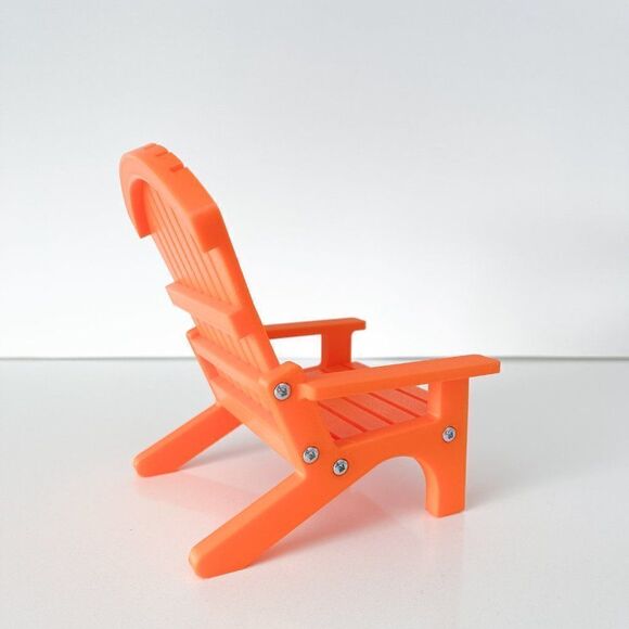 Miniature Adirondack Chair Orange For 12” Barbie Integrity Fashion Dolls 1:6 - Picture 4 of 4